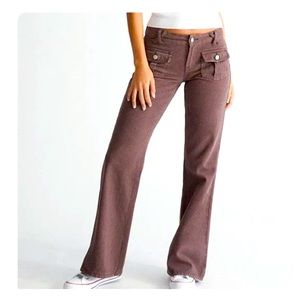 PACSUN LOW RISE FLARE CARGO JEANS